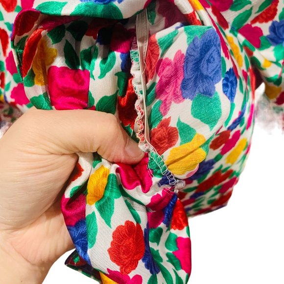 Vintage Lady Shapely Faux Wrap Floral Peplum Blouse Size 24W - Picture 10 of 10